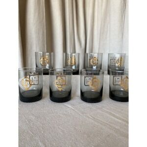 SKELLY Oil Gas 1969 50th Anniversary Rocks Low Ball Glasses Old Fashion Set 8